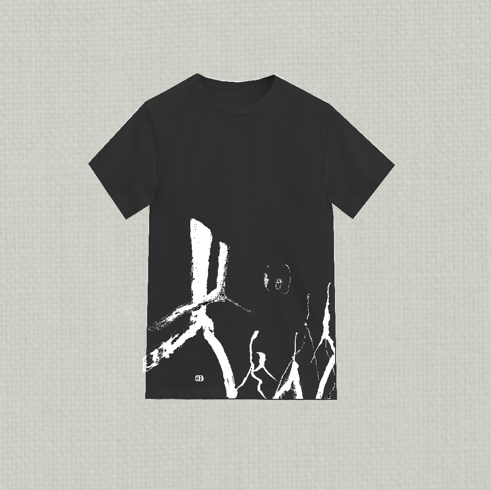 林夕筆風|全棉T-Shirt|人間|02|Black
